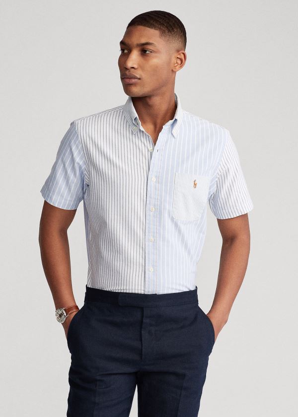 Men's Polo Ralph Lauren Classic Fit Striped Fun Shirts | 056479ZHE